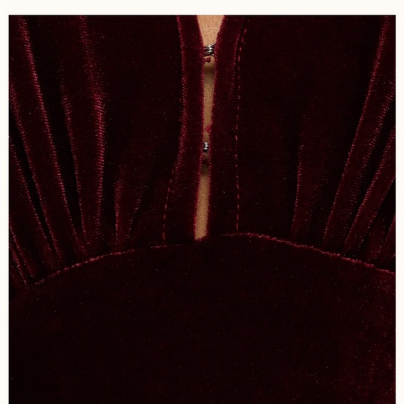 Petal & Pup Burgundy Velvet Maxi Dress - Picture 4 of 5
